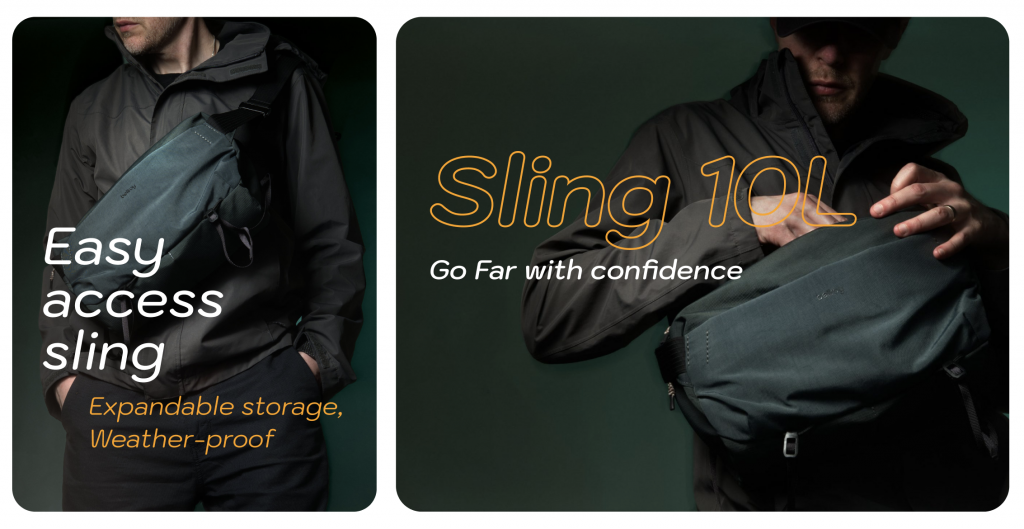 two images, different scale of product photography implemented into design for branding.
